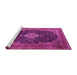 Sideview of Machine Washable Medallion Pink Traditional Rug, wshtr1164pnk