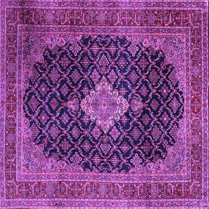Square Medallion Purple Traditional Rug, tr1164pur