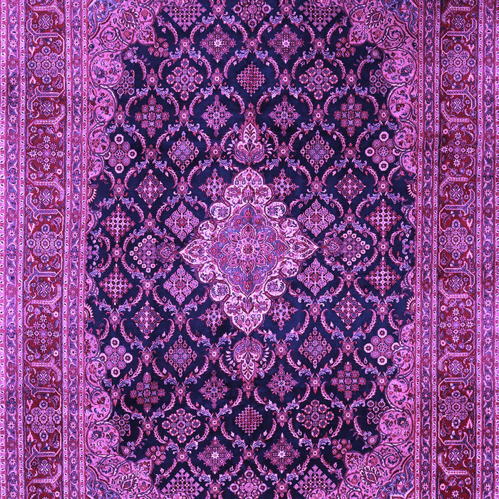 Machine Washable Medallion Purple Traditional Area Rugs, wshtr1164pur