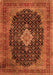 Serging Thickness of Machine Washable Medallion Orange Traditional Area Rugs, wshtr1164org