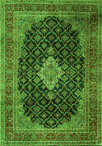 Medallion Green Traditional Rug, tr1164grn