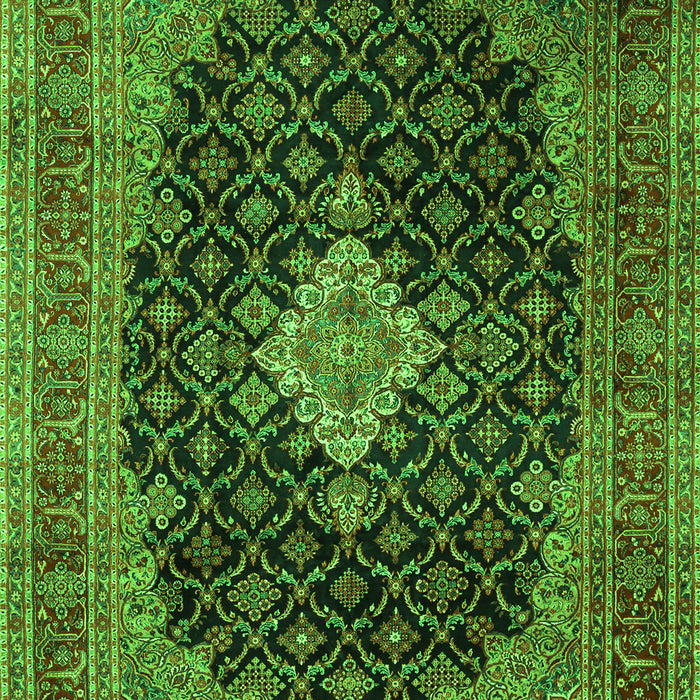Medallion Green Traditional Rug, tr1164grn