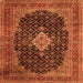 Serging Thickness of Medallion Orange Traditional Rug, tr1164org