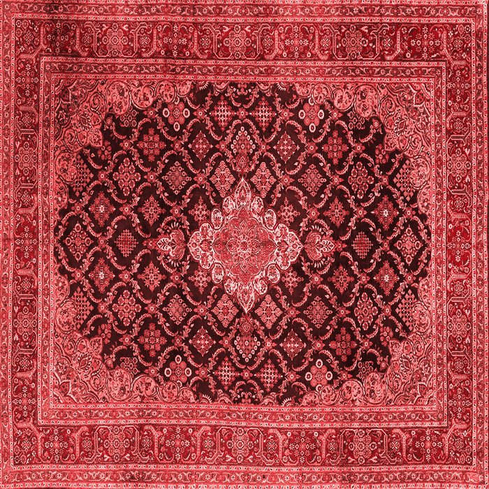 Machine Washable Medallion Red Traditional Rug, wshtr1164red