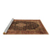 Sideview of Machine Washable Medallion Brown Traditional Rug, wshtr1164brn