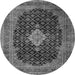 Machine Washable Medallion Gray Traditional Rug, wshtr1164gry