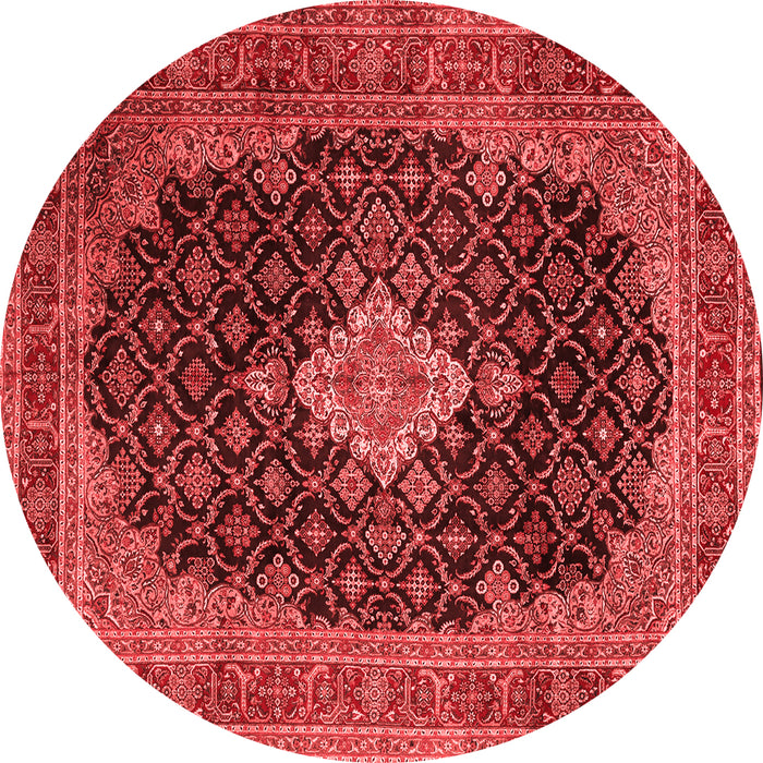 Machine Washable Medallion Red Traditional Rug, wshtr1164red