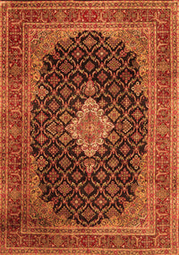 Medallion Orange Traditional Rug, tr1164org