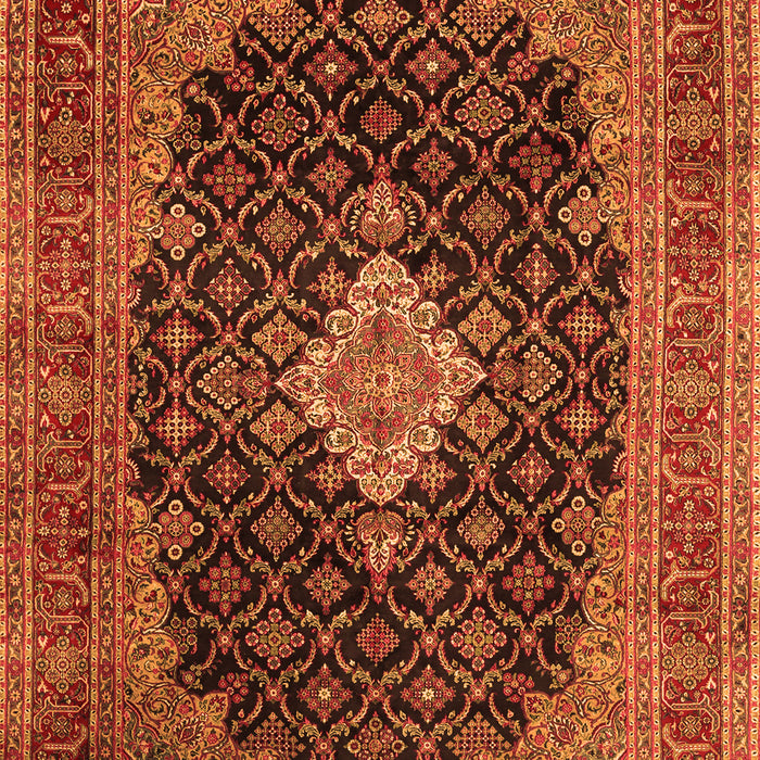 Medallion Orange Traditional Rug, tr1164org