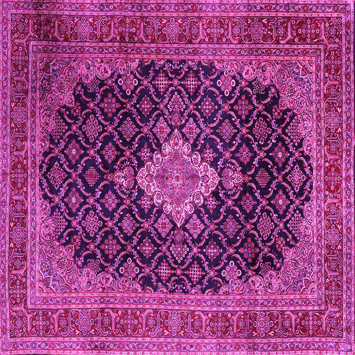 Square Medallion Pink Traditional Rug, tr1164pnk