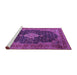 Sideview of Machine Washable Medallion Purple Traditional Area Rugs, wshtr1164pur