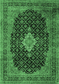 Medallion Emerald Green Traditional Rug, tr1164emgrn