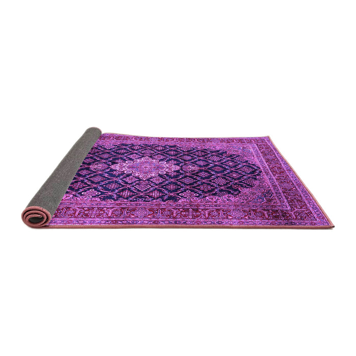 Sideview of Medallion Purple Traditional Rug, tr1164pur