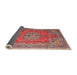 Sideview of Traditional Light Copper Gold Medallion Rug, tr1165