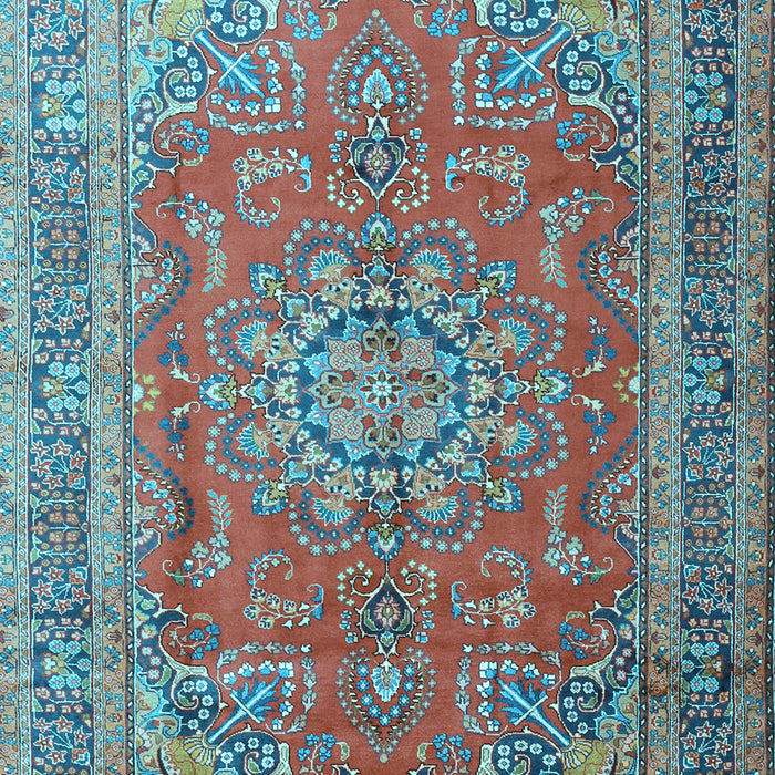 Medallion Light Blue Traditional Rug, tr1165lblu
