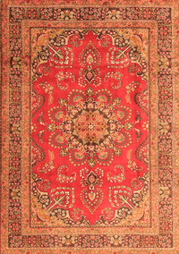 Medallion Orange Traditional Rug, tr1165org