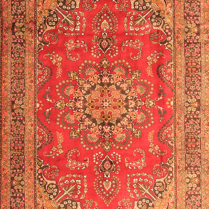 Medallion Orange Traditional Rug, tr1165org
