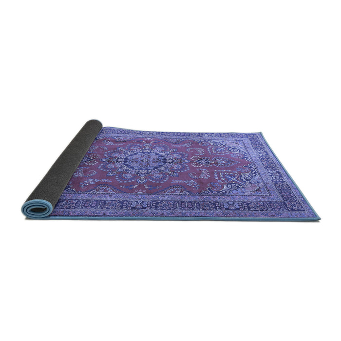 Sideview of Medallion Blue Traditional Rug, tr1165blu