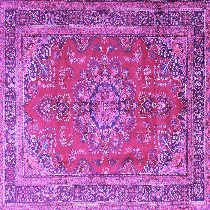 Square Medallion Purple Traditional Rug, tr1165pur