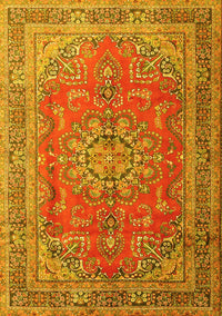 Medallion Yellow Traditional Rug, tr1165yw