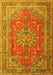Medallion Yellow Traditional Rug, tr1165yw