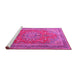 Sideview of Machine Washable Medallion Pink Traditional Rug, wshtr1165pnk