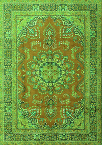 Medallion Green Traditional Rug, tr1165grn