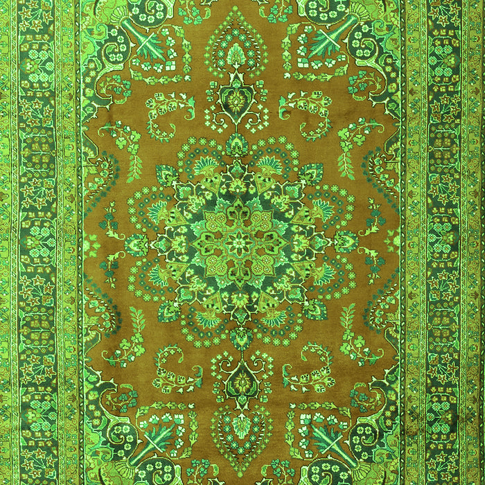 Medallion Green Traditional Rug, tr1165grn