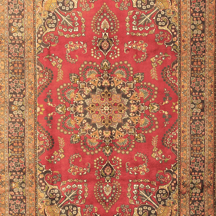 Machine Washable Medallion Brown Traditional Rug, wshtr1165brn