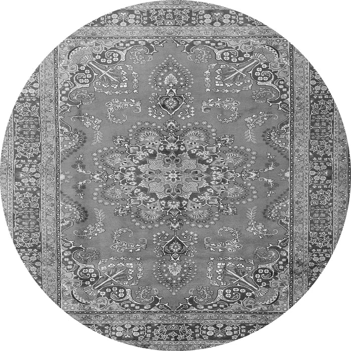 Square Medallion Gray Traditional Rug, tr1165gry