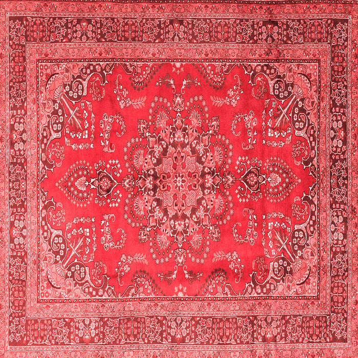 Machine Washable Medallion Red Traditional Rug, wshtr1165red