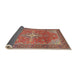 Sideview of Traditional Camel Brown Persian Rug, tr1166