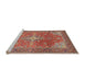 Sideview of Machine Washable Traditional Camel Brown Rug, wshtr1166