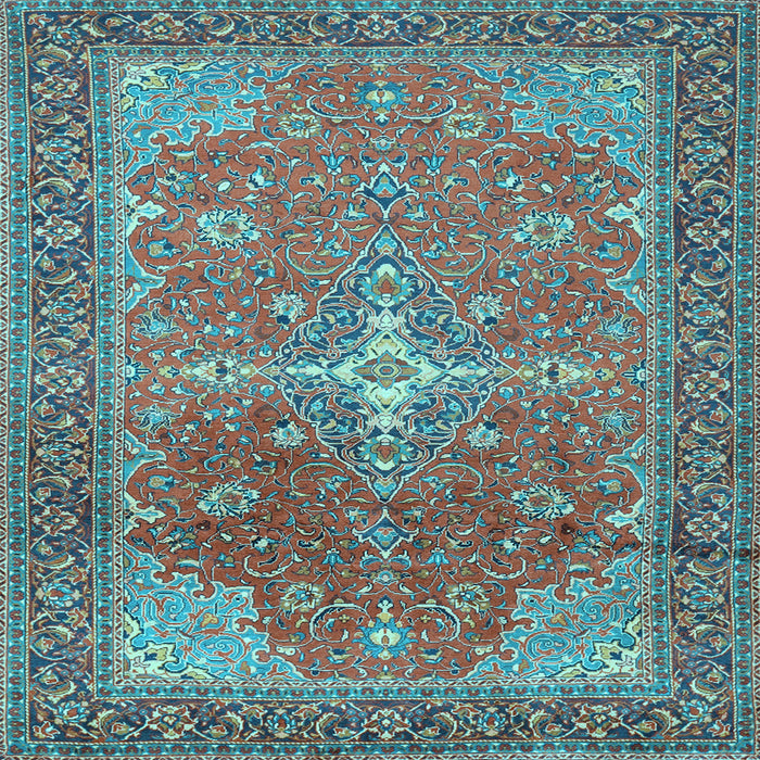 Square Machine Washable Persian Light Blue Traditional Rug, wshtr1166lblu