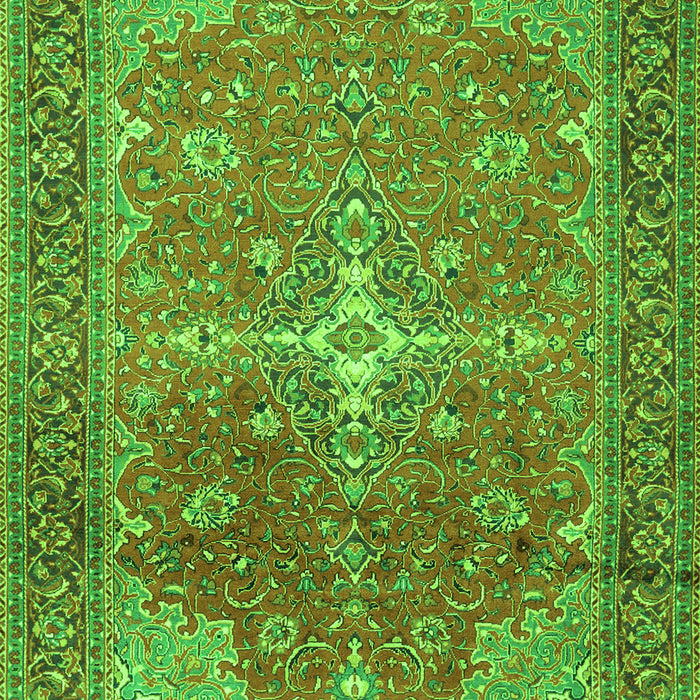 Serging Thickness of Machine Washable Persian Green Traditional Area Rugs, wshtr1166grn