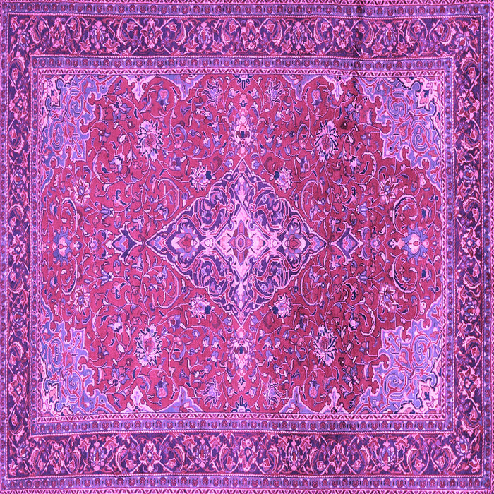 Square Machine Washable Persian Purple Traditional Area Rugs, wshtr1166pur