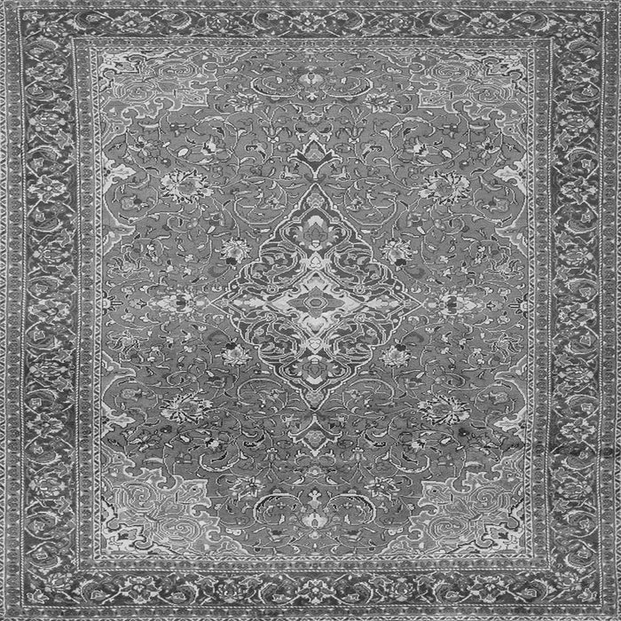 Round Machine Washable Persian Gray Traditional Rug, wshtr1166gry
