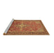 Sideview of Machine Washable Persian Brown Traditional Rug, wshtr1166brn