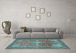 Machine Washable Persian Light Blue Traditional Rug in a Living Room, wshtr1166lblu