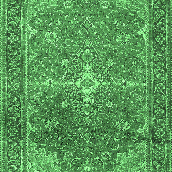 Machine Washable Persian Emerald Green Traditional Area Rugs, wshtr1166emgrn