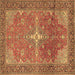 Square Machine Washable Persian Brown Traditional Rug, wshtr1166brn