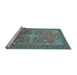 Sideview of Machine Washable Persian Light Blue Traditional Rug, wshtr1166lblu