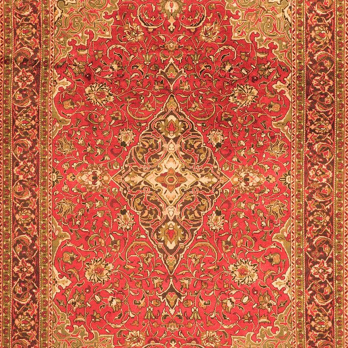 Serging Thickness of Machine Washable Persian Orange Traditional Area Rugs, wshtr1166org