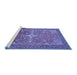 Sideview of Machine Washable Persian Blue Traditional Rug, wshtr1166blu