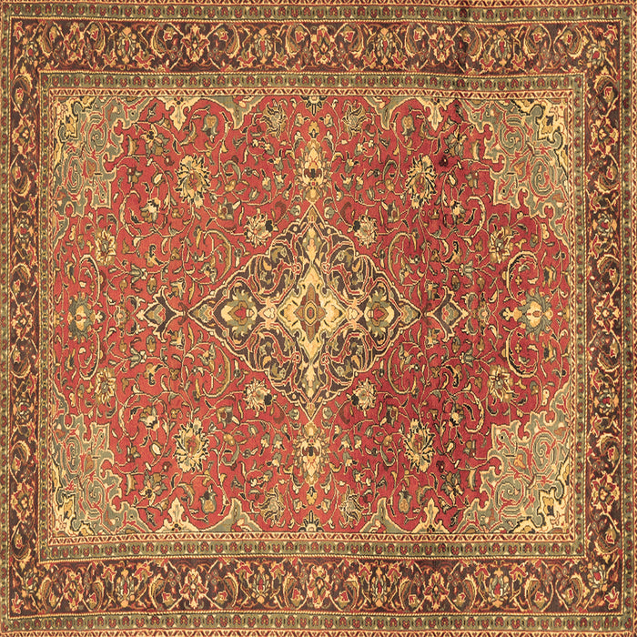 Square Persian Brown Traditional Rug, tr1166brn