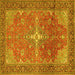 Square Persian Yellow Traditional Rug, tr1166yw