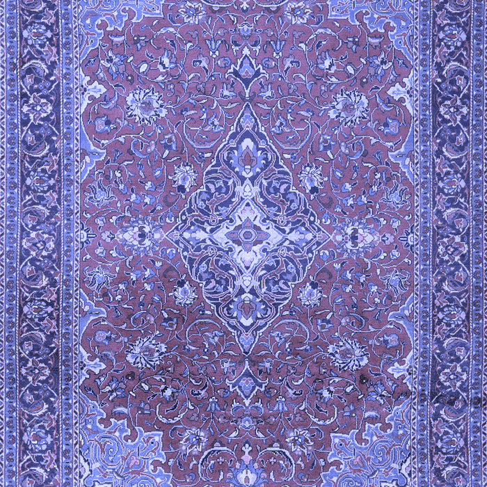 Machine Washable Persian Blue Traditional Rug, wshtr1166blu