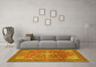 Machine Washable Persian Yellow Traditional Rug in a Living Room, wshtr1166yw