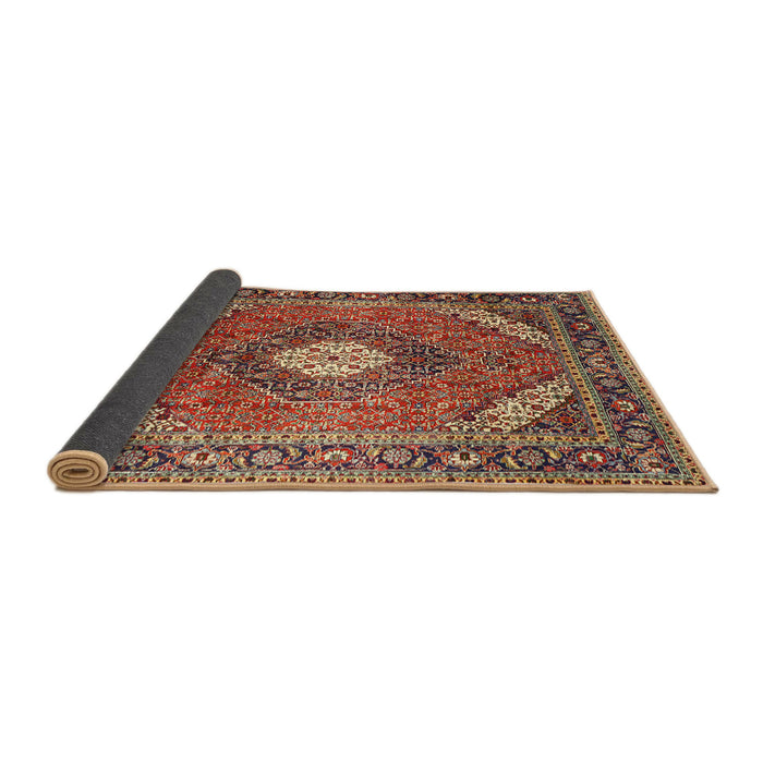 Sideview of Traditional Saffron Red Persian Rug, tr1167