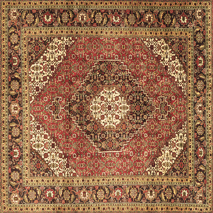 Square Persian Brown Traditional Rug, tr1167brn